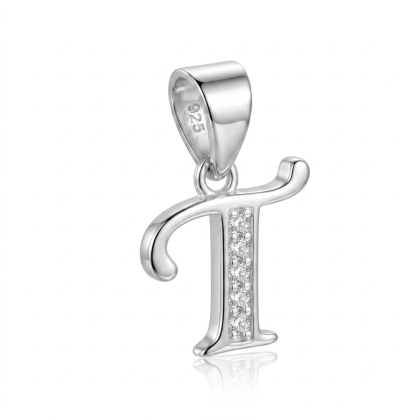 Letra de Plata con Circón - T