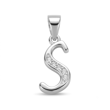 Letra de Plata con Circón - S
