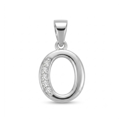 Letra de Plata con Circón - O