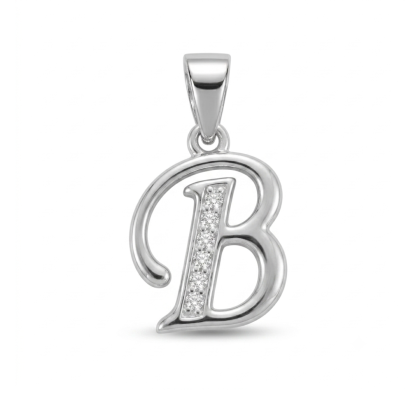 Letra de Plata con Circón - B