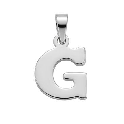 Letra Estampada Plata Sola - G