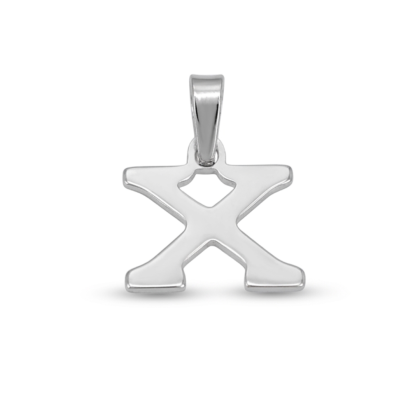 Letra Estampada Plata Sola - X